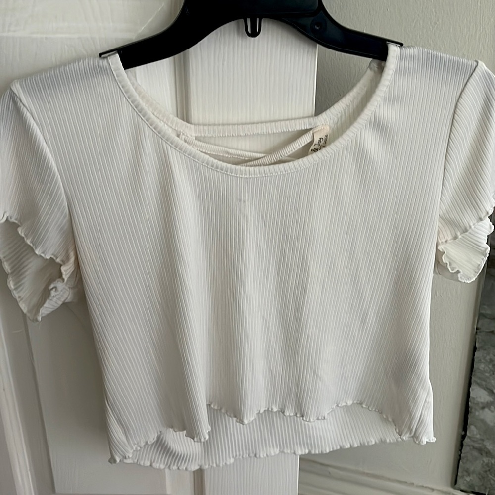 White cropped top.